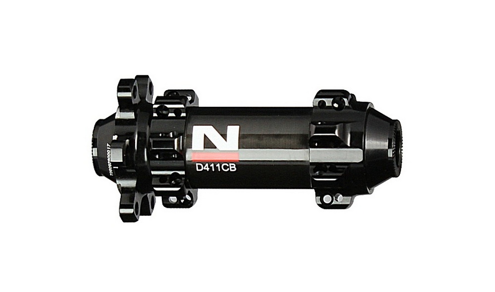 Mozzo disco anteriore Novatec D411CB-12, nero, 28 fori