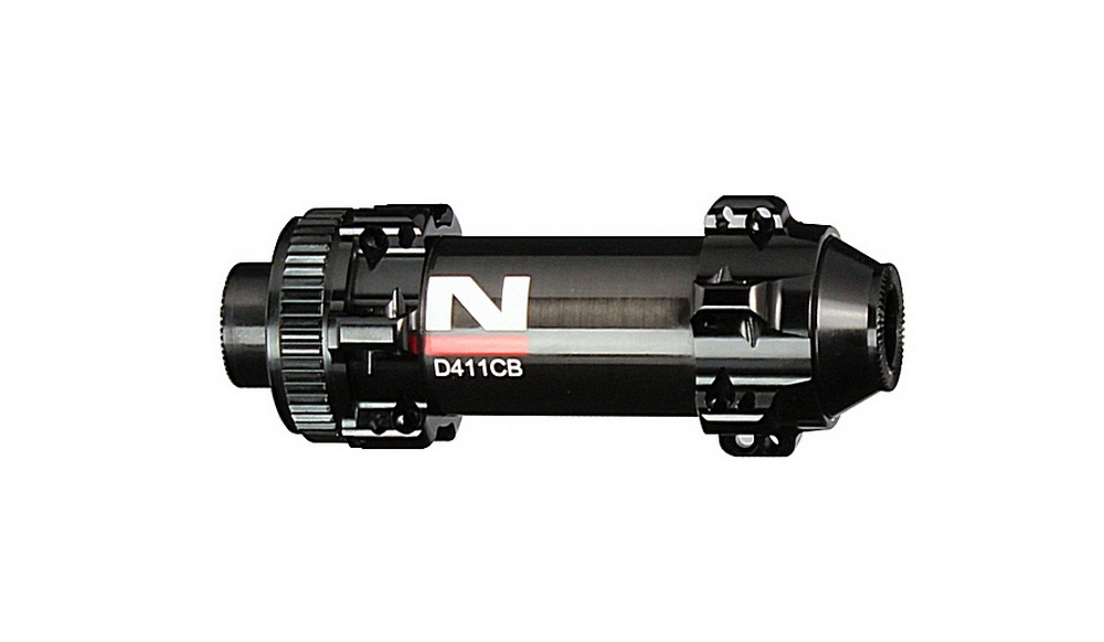 Mozzo anteriore a disco Novatec D411CB-CL-12, centerlock, nero, 24 fori