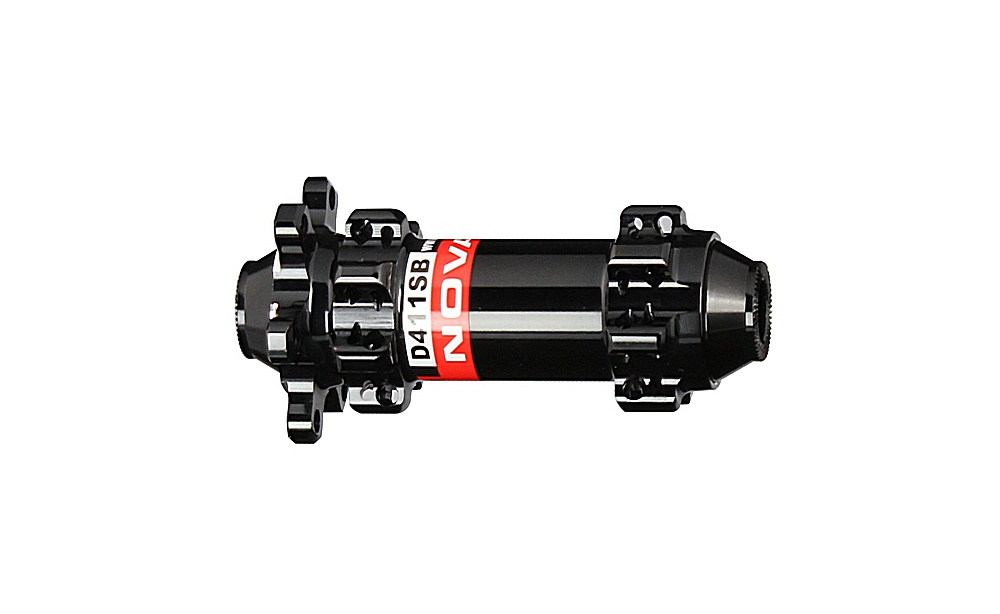 Mozzo anteriore per disco Novatec D411SB-12, nero, 28 fori