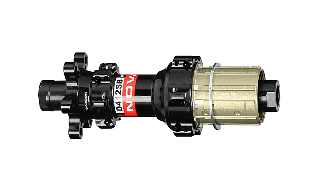 Mozzo posteriore Novatec D412SB-X12-A4ALS-11S, nero, 24 fori