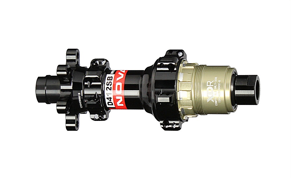 Mozzo ruota posteriore Novatec D412SB-X12-A4A-XDR, nero, 24 fori