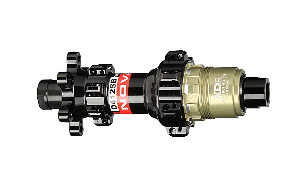 Mozzo ruota posteriore Novatec D412SB-X12-A4A-XDR, nero, 28 fori