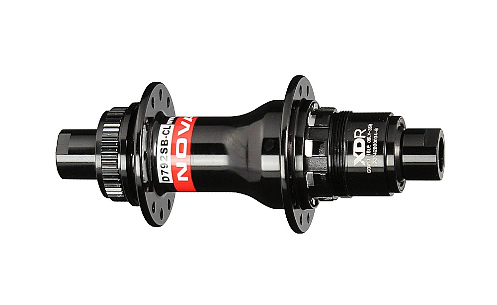 Mozzo posteriore Novatec D792SB-CL-X12-A6A-XDR, centerlock, nero, 24 fori