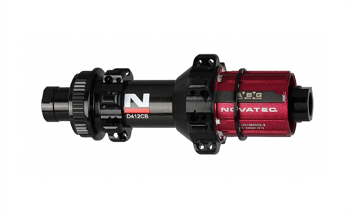 Mozzo posteriore Novatec D412CB-CL-X12-A6A-ABG-11S, centerlock, nero, 28 fori chiave