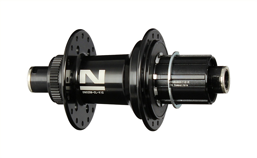 Mozzo posteriore a disco Novatec D902SB-CL-X12-A4A-11S, centerlock, nero, 32 fori