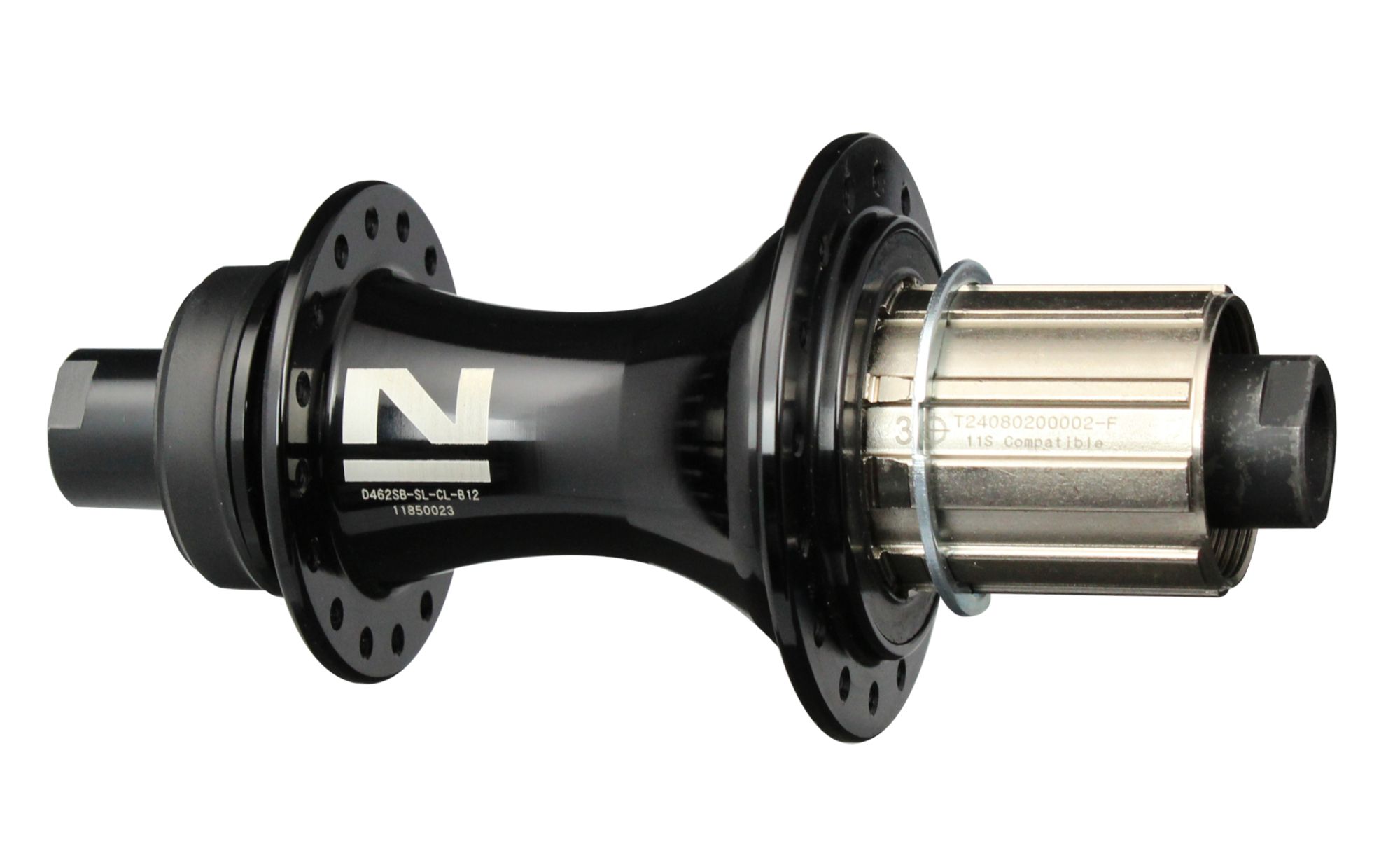Mozzo posteriore a disco Novatec D462SB-SL-CL-B12-S3S-11S, centerlock, nero, 32 fori