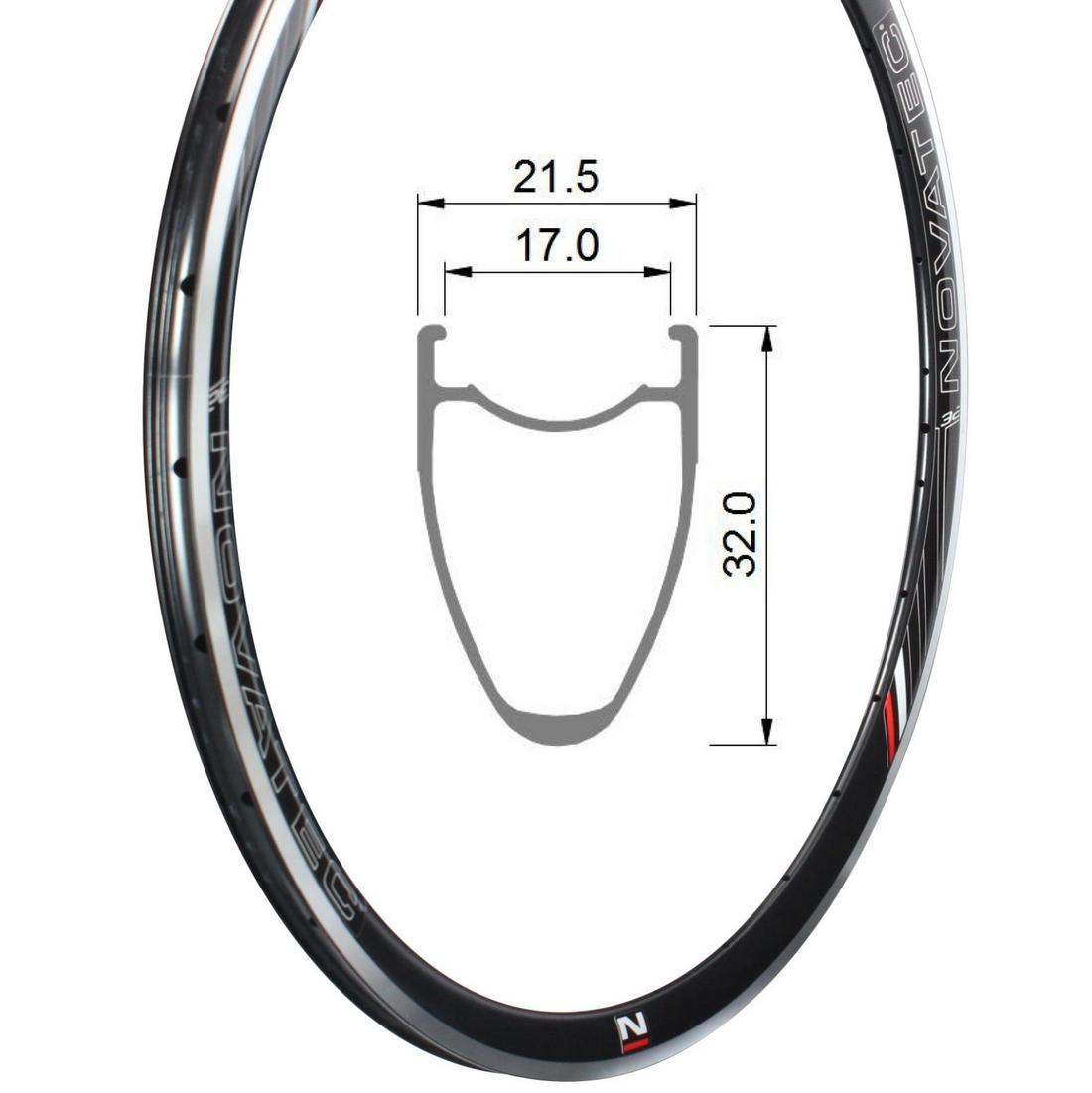 Cerchio, lega, 700C, 28H L14R14, RWA32C, 32×17, Tub.Ready, Sleeved, Novatec-SKC (Jetfly)