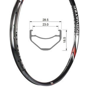 Cerchio, lega, 27.5", 32H, MZA23C, 18.5x23, Tub.Ready, Sleeved, Novatec-SKC (Diablo27,5)