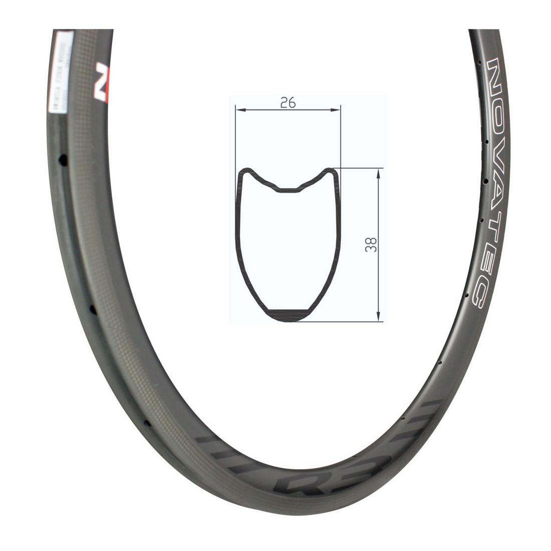 Cerchio anteriore largo Rim Carbon R3-T_U2.1 20H (10:10) con logo R3
 – SRV