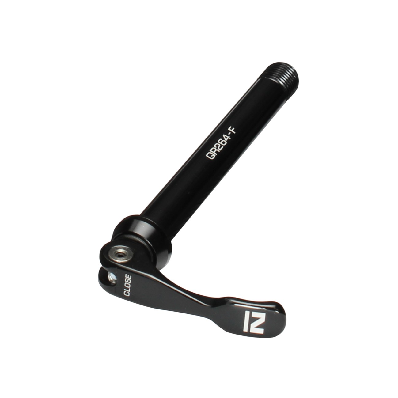Attacco rapido QR264F-15 Nero, perno: lega 15x100x125L (M15xP1.5×16), SENZA dado, Logo Novatec