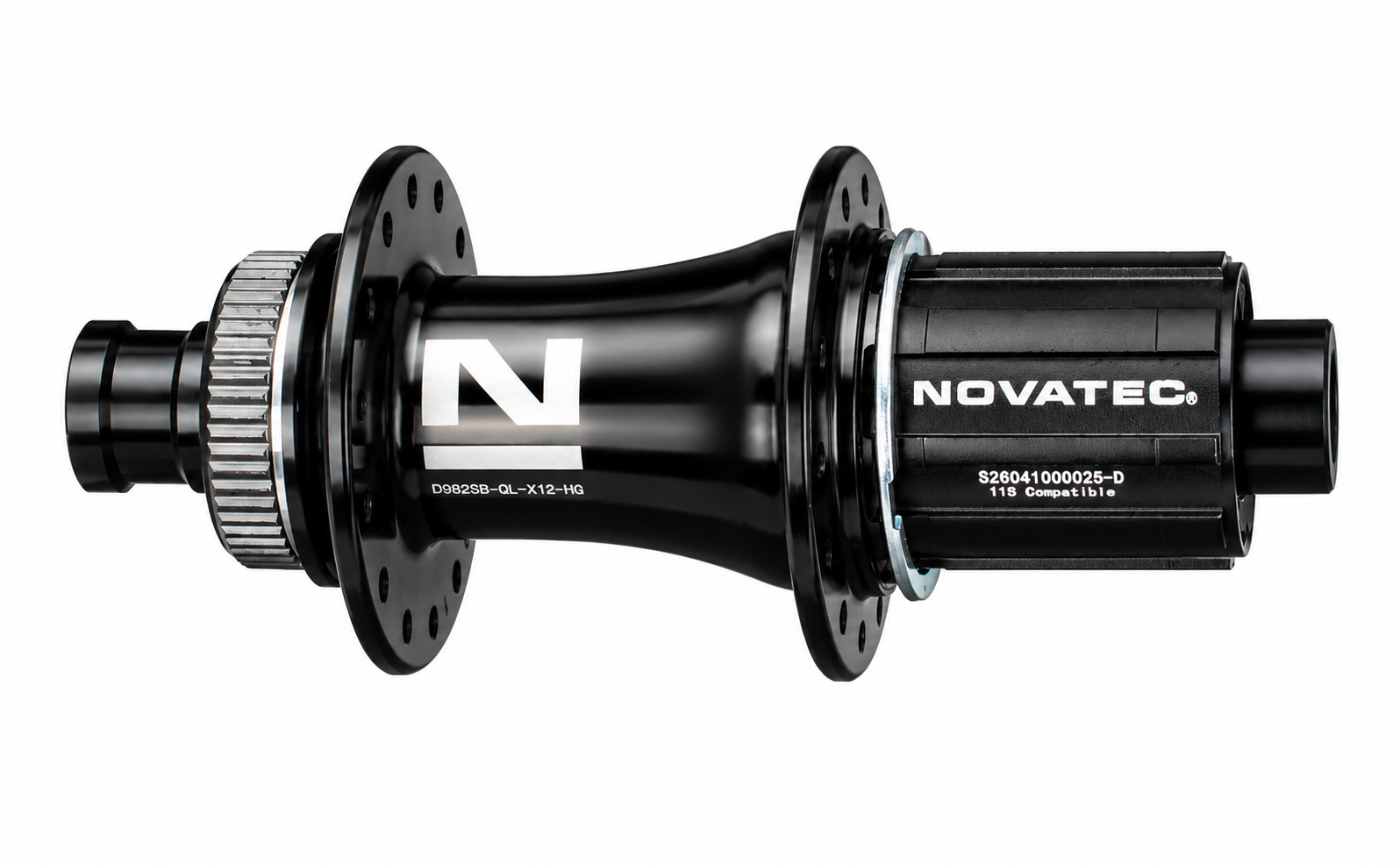 Mozzo a disco posteriore Novatec D982SB-CL-X12-HG, centerlock, nero, 28 fori