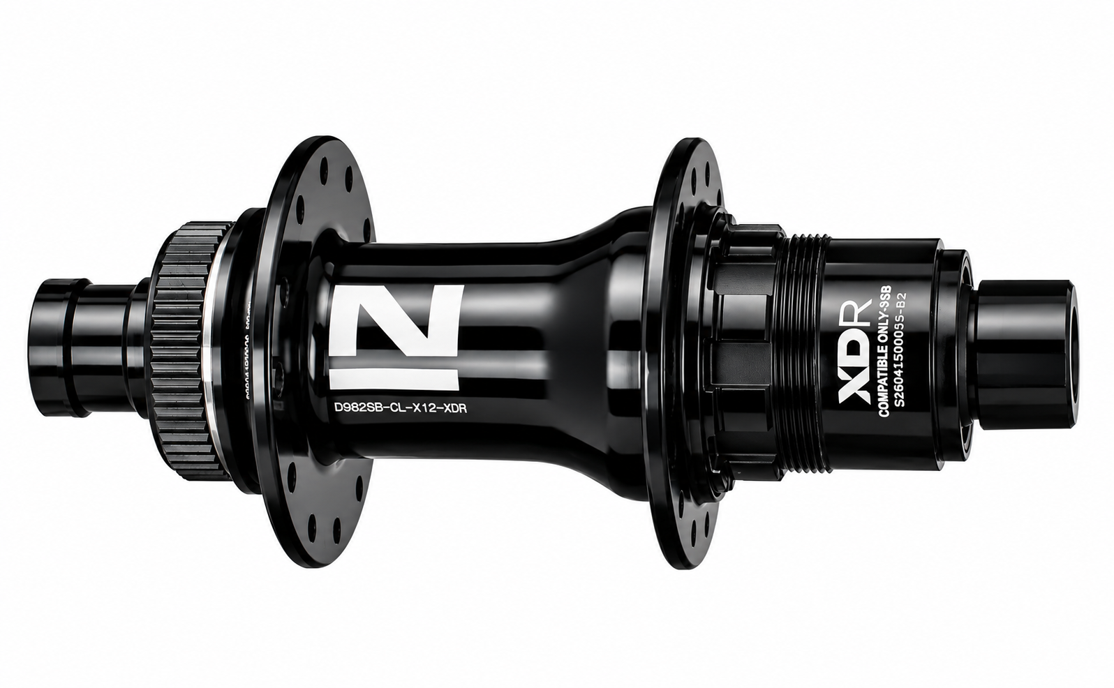 Mozzo posteriore a disco Novatec D982SB-CL-X12-XDR, centerlock, nero, 28 fori