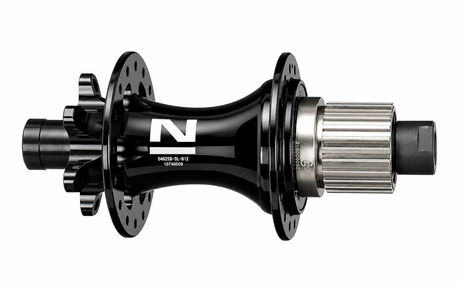 Rear disc hub Novatec D462SB-SL-B12-S3S-MS, black, 32 holes